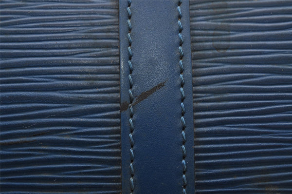 Authentic Louis Vuitton Epi Soufflot Hand Bag Blue M52225 LV 1618I