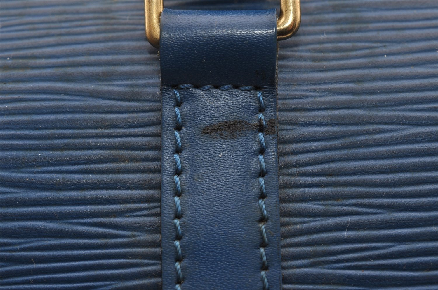 Authentic Louis Vuitton Epi Soufflot Hand Bag Blue M52225 LV 1618I