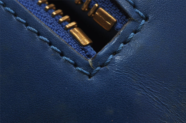 Authentic Louis Vuitton Epi Soufflot Hand Bag Blue M52225 LV 1618I