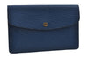 Authentic Louis Vuitton Epi Montaigne 27 Clutch Hand Bag Blue M52655 LV 1619I