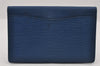 Authentic Louis Vuitton Epi Montaigne 27 Clutch Hand Bag Blue M52655 LV 1619I