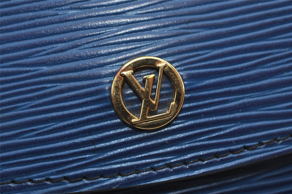 Authentic Louis Vuitton Epi Montaigne 27 Clutch Hand Bag Blue M52655 LV 1619I