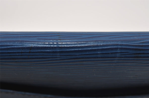 Authentic Louis Vuitton Epi Montaigne 27 Clutch Hand Bag Blue M52655 LV 1619I