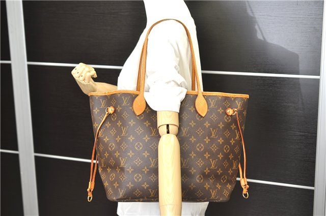 Authentic Louis Vuitton Monogram Neverfull MM Tote Bag M40156 LV 1621D