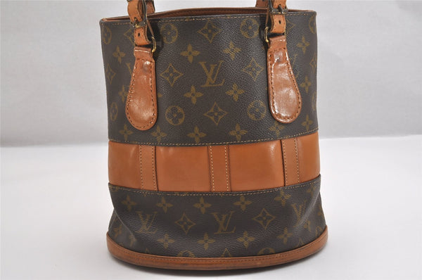 Authentic Louis Vuitton Monogram Bucket PM Shoulder Tote Bag USA Model LV 1621I