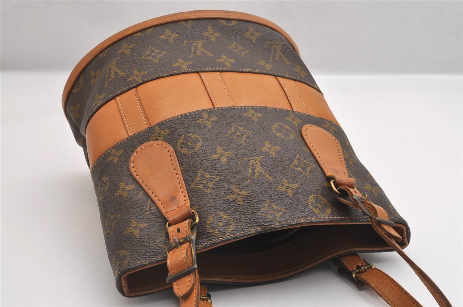 Authentic Louis Vuitton Monogram Bucket PM Shoulder Tote Bag USA Model LV 1621I
