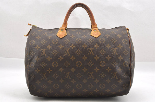 Authentic Louis Vuitton Monogram Speedy 35 Hand Boston Bag M41524 LV 1622I