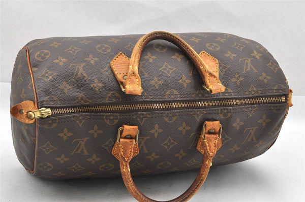 Authentic Louis Vuitton Monogram Speedy 35 Hand Boston Bag M41524 LV 1622I