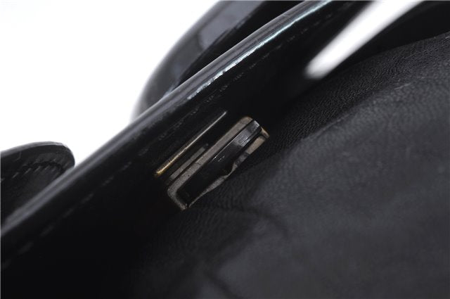 Authentic FENDI B-Bag Chain Shoulder Hand Bag Leather Enamel Black 1623D