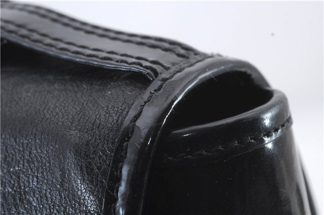 Authentic FENDI B-Bag Chain Shoulder Hand Bag Leather Enamel Black 1623D
