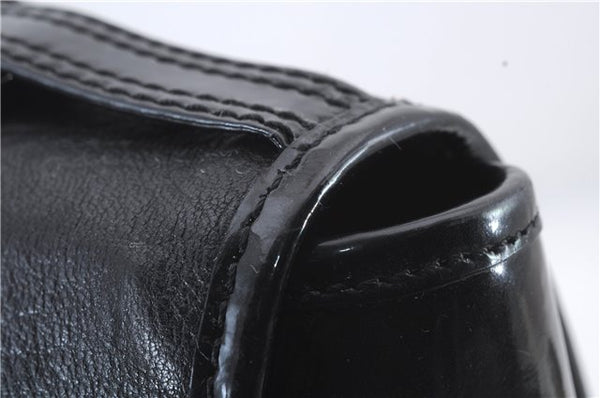Authentic FENDI B-Bag Chain Shoulder Hand Bag Leather Enamel Black 1623D