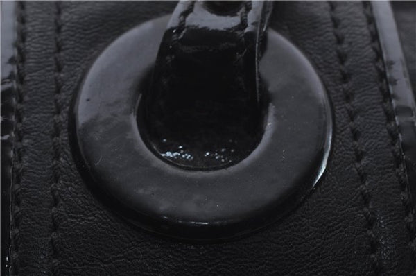 Authentic FENDI B-Bag Chain Shoulder Hand Bag Leather Enamel Black 1623D