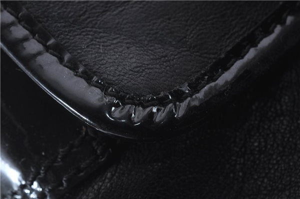 Authentic FENDI B-Bag Chain Shoulder Hand Bag Leather Enamel Black 1623D