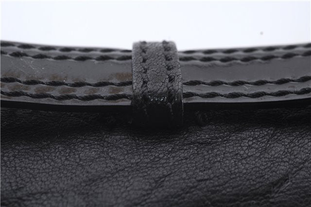 Authentic FENDI B-Bag Chain Shoulder Hand Bag Leather Enamel Black 1623D