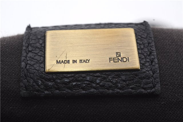 Authentic FENDI B-Bag Chain Shoulder Hand Bag Leather Enamel Black 1623D