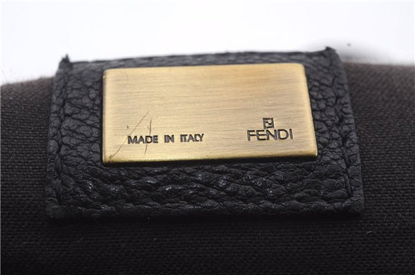 Authentic FENDI B-Bag Chain Shoulder Hand Bag Leather Enamel Black 1623D