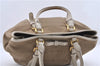 Authentic PRADA Canvas Leather Logo 2Way Shoulder Hand Bag Beige Ivory 1625D