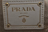 Authentic PRADA Canvas Leather Logo 2Way Shoulder Hand Bag Beige Ivory 1625D