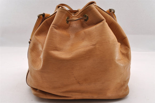 Authentic Louis Vuitton Epi Petit Noe Shoulder Drawstring Bag M44106 Beige 1625I