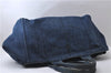 Authentic PRADA Canapa Canvas Tote Hand Bag Denim Blue 1626D