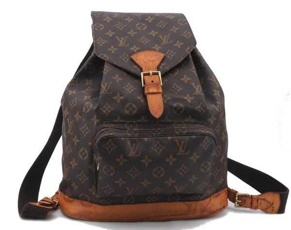 Authentic Louis Vuitton Monogram Montsouris GM Backpack M51135 LV 1627D