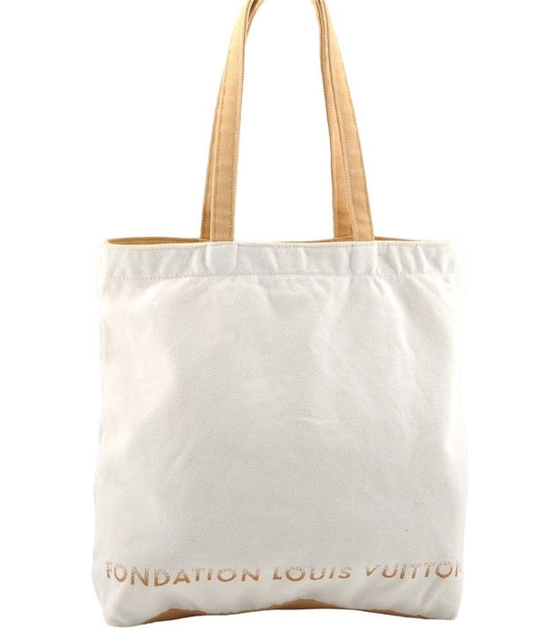 Authentic Louis Vuitton Fondation Exclusive Shoulder Tote Bag Canvas White 1627I