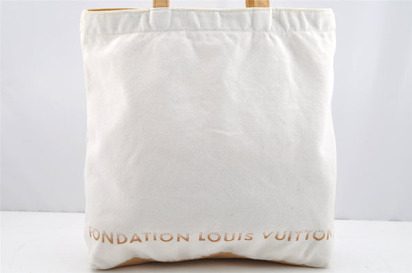 Authentic Louis Vuitton Fondation Exclusive Shoulder Tote Bag Canvas White 1627I
