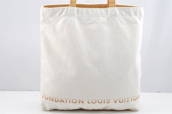 Authentic Louis Vuitton Fondation Exclusive Shoulder Tote Bag Canvas White 1627I
