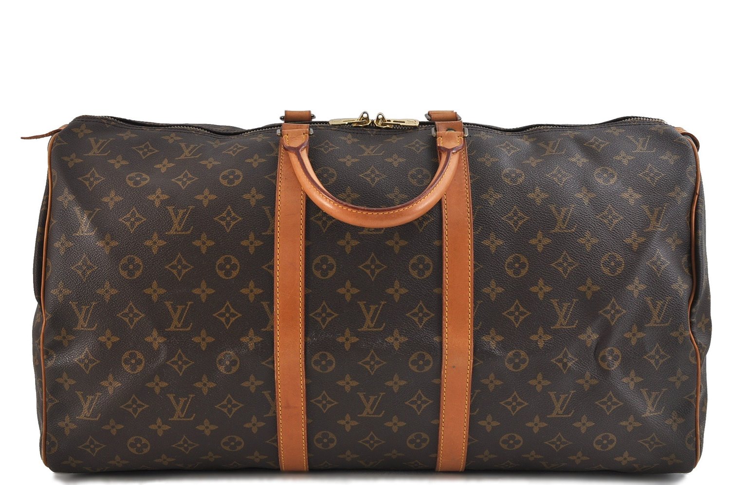 Authentic Louis Vuitton Monogram Keepall 55 Boston Bag M41424 LV 1628D