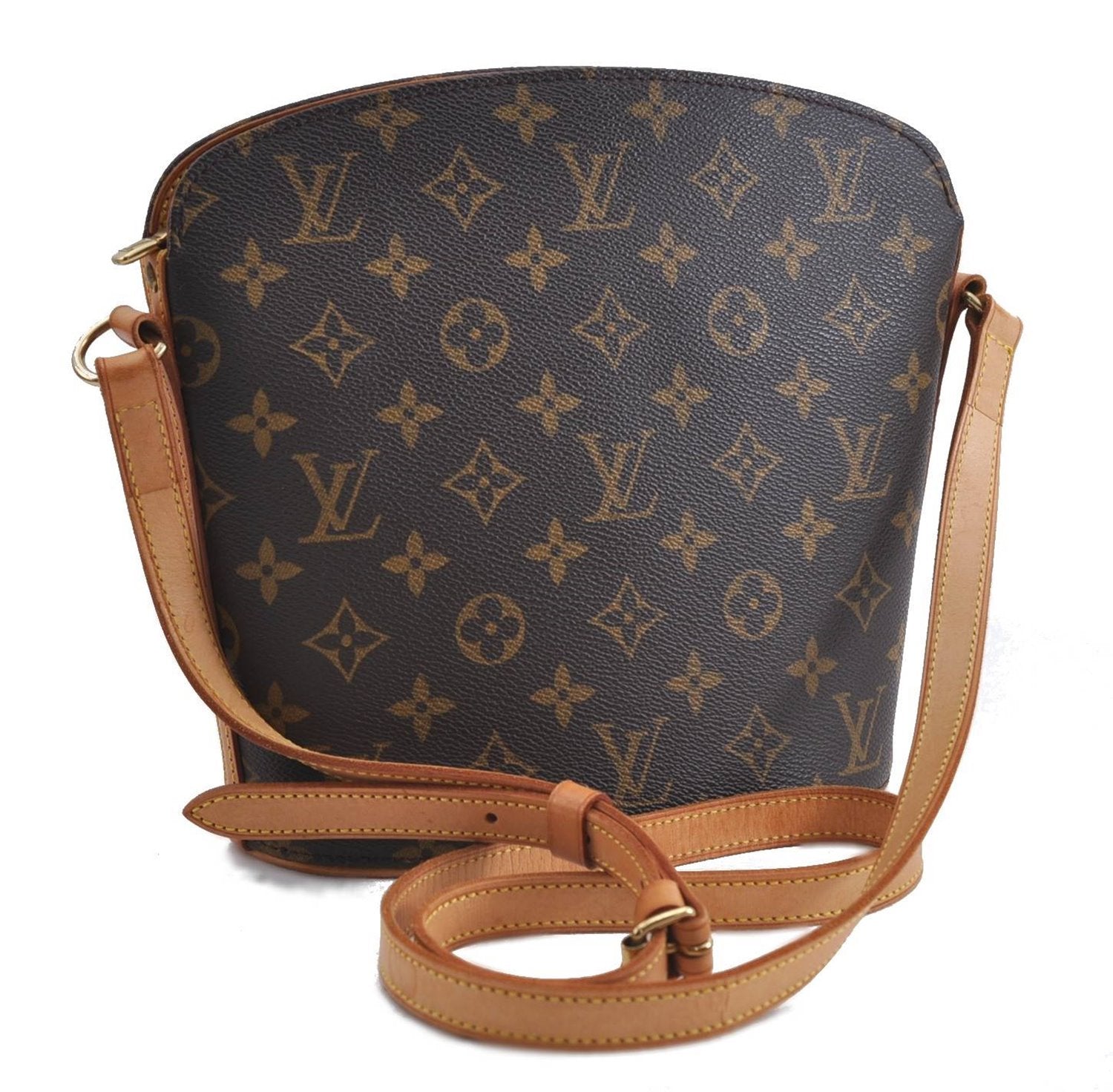Authentic Louis Vuitton Monogram Drouot Shoulder Cross Body Bag M51290 LV 1629D
