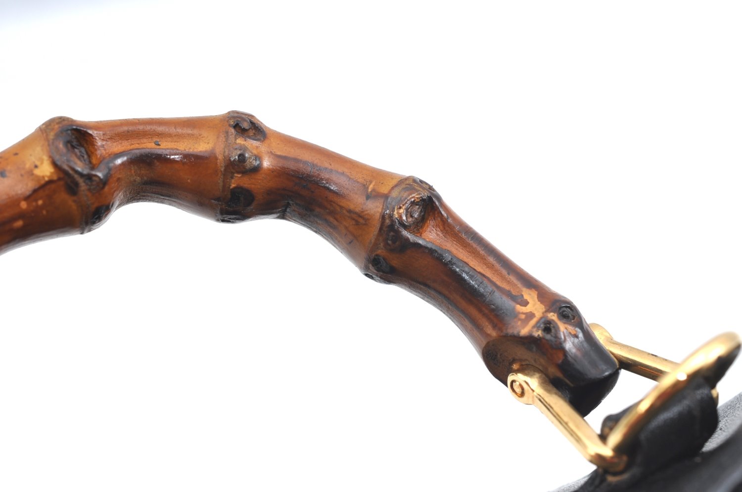 Authentic GUCCI Bamboo 2way Hand Shoulder Crossbody Bag Leather Black Junk 1629H