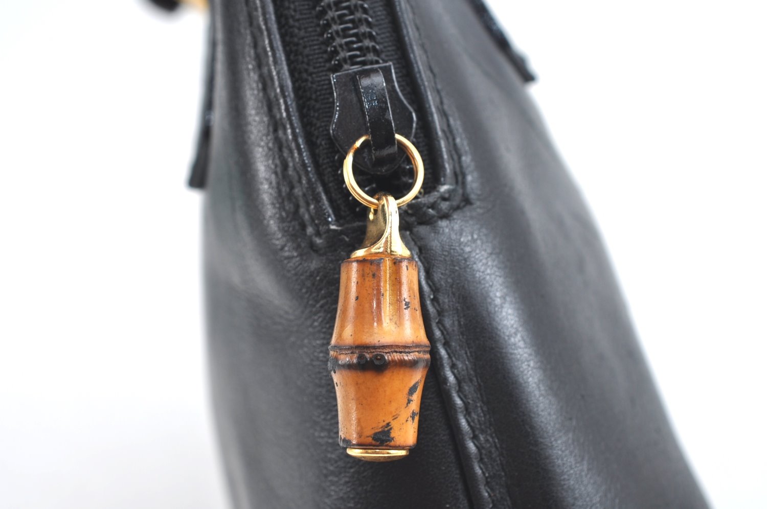 Authentic GUCCI Bamboo 2way Hand Shoulder Crossbody Bag Leather Black Junk 1629H