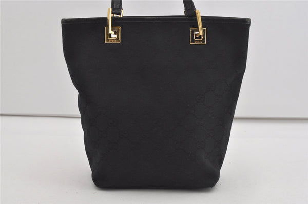 Authentic GUCCI Vintage Shoulder Tote Bag GG Canvas Leather 0021099 Black 1629I