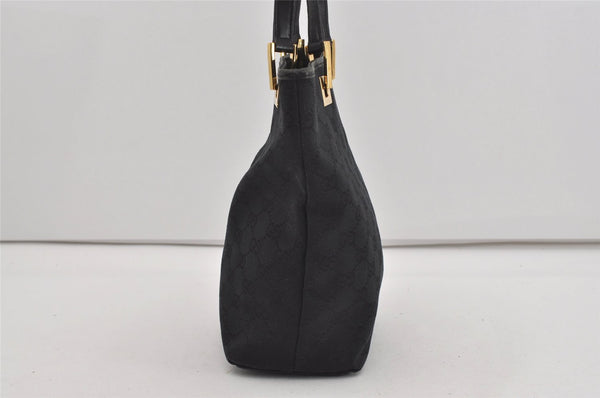 Authentic GUCCI Vintage Shoulder Tote Bag GG Canvas Leather 0021099 Black 1629I