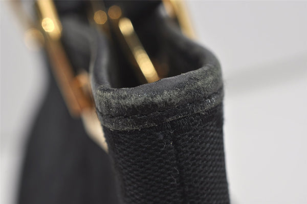 Authentic GUCCI Vintage Shoulder Tote Bag GG Canvas Leather 0021099 Black 1629I