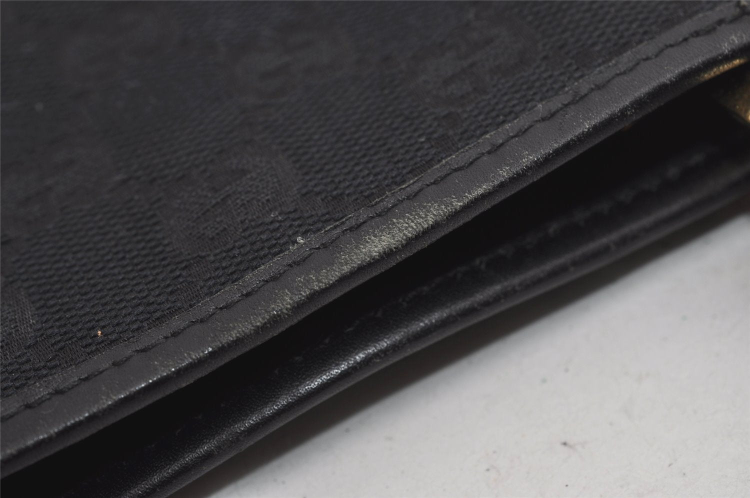 Authentic GUCCI Vintage Shoulder Tote Bag GG Canvas Leather 0021099 Black 1629I