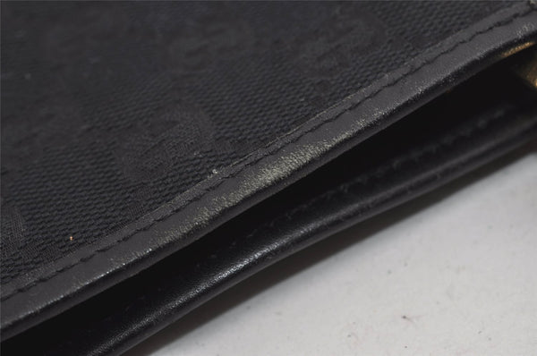 Authentic GUCCI Vintage Shoulder Tote Bag GG Canvas Leather 0021099 Black 1629I