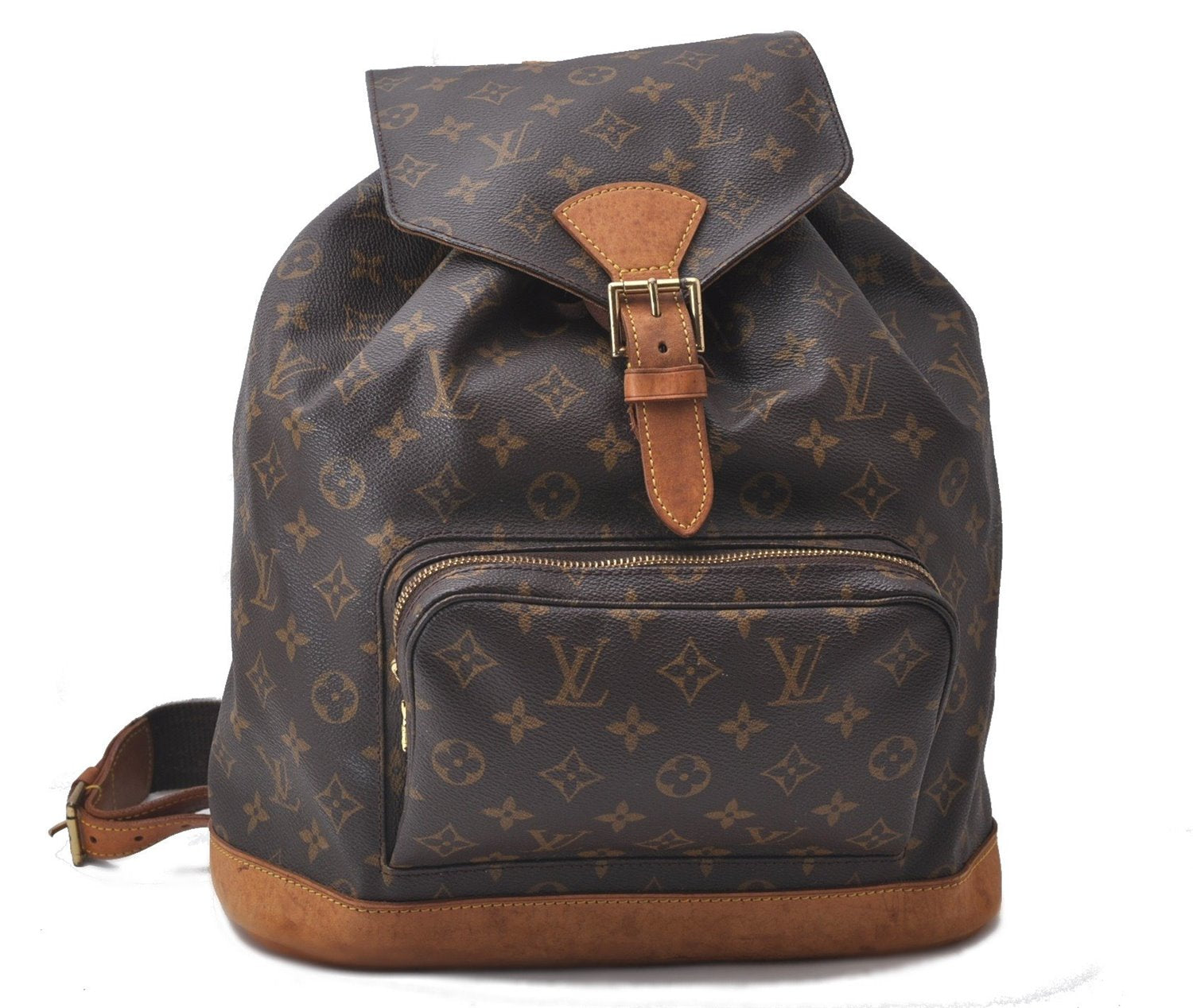 Authentic Louis Vuitton Monogram Montsouris GM Backpack M51135 LV 1630D