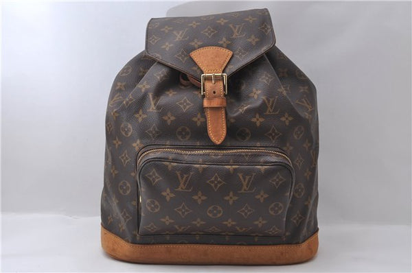 Authentic Louis Vuitton Monogram Montsouris GM Backpack M51135 LV 1630D