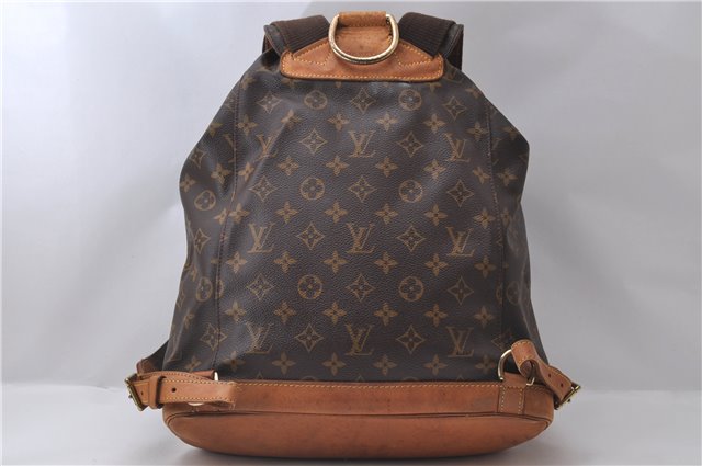 Authentic Louis Vuitton Monogram Montsouris GM Backpack M51135 LV 1630D