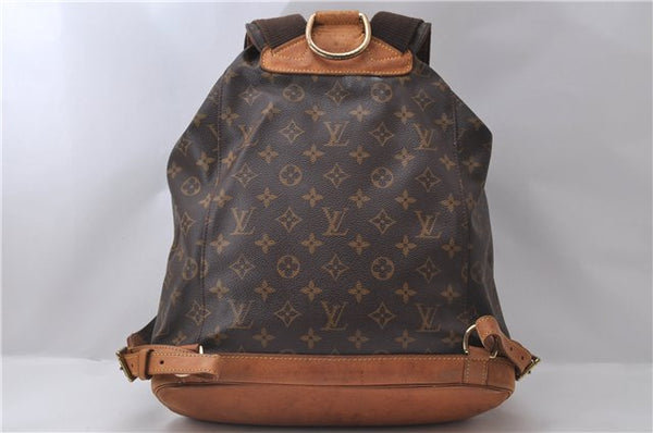 Authentic Louis Vuitton Monogram Montsouris GM Backpack M51135 LV 1630D