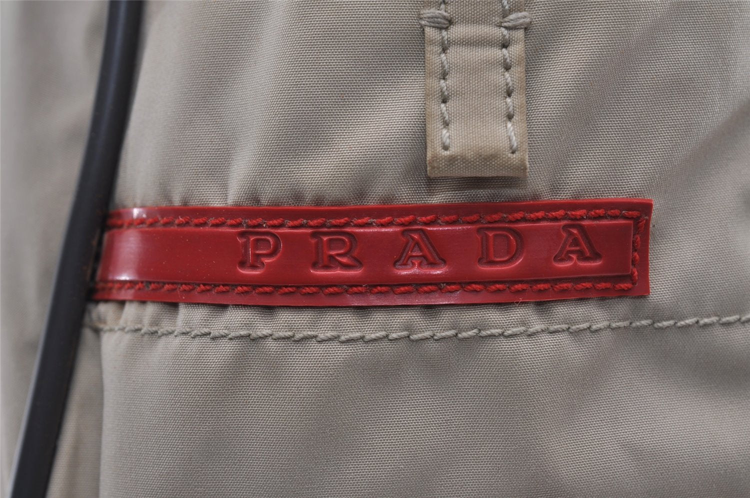 Authentic PRADA Vintage Sports Polyester Hand Bag Purse Beige 1630I