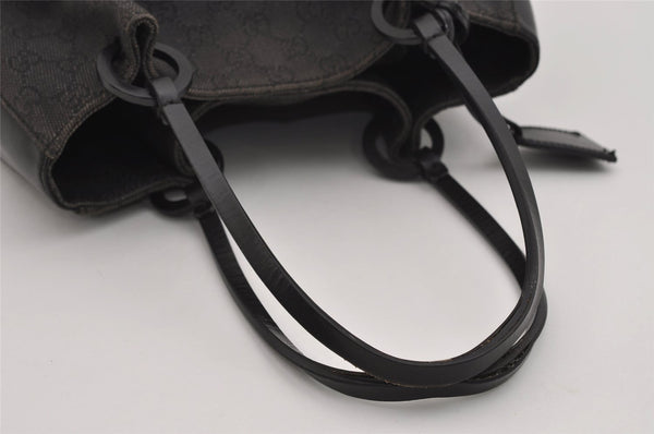 Authentic GUCCI Hand Tote Bag Purse GG Canvas Leather 101919 Black 1631I