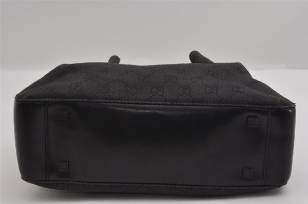 Authentic GUCCI Hand Tote Bag Purse GG Canvas Leather 101919 Black 1631I