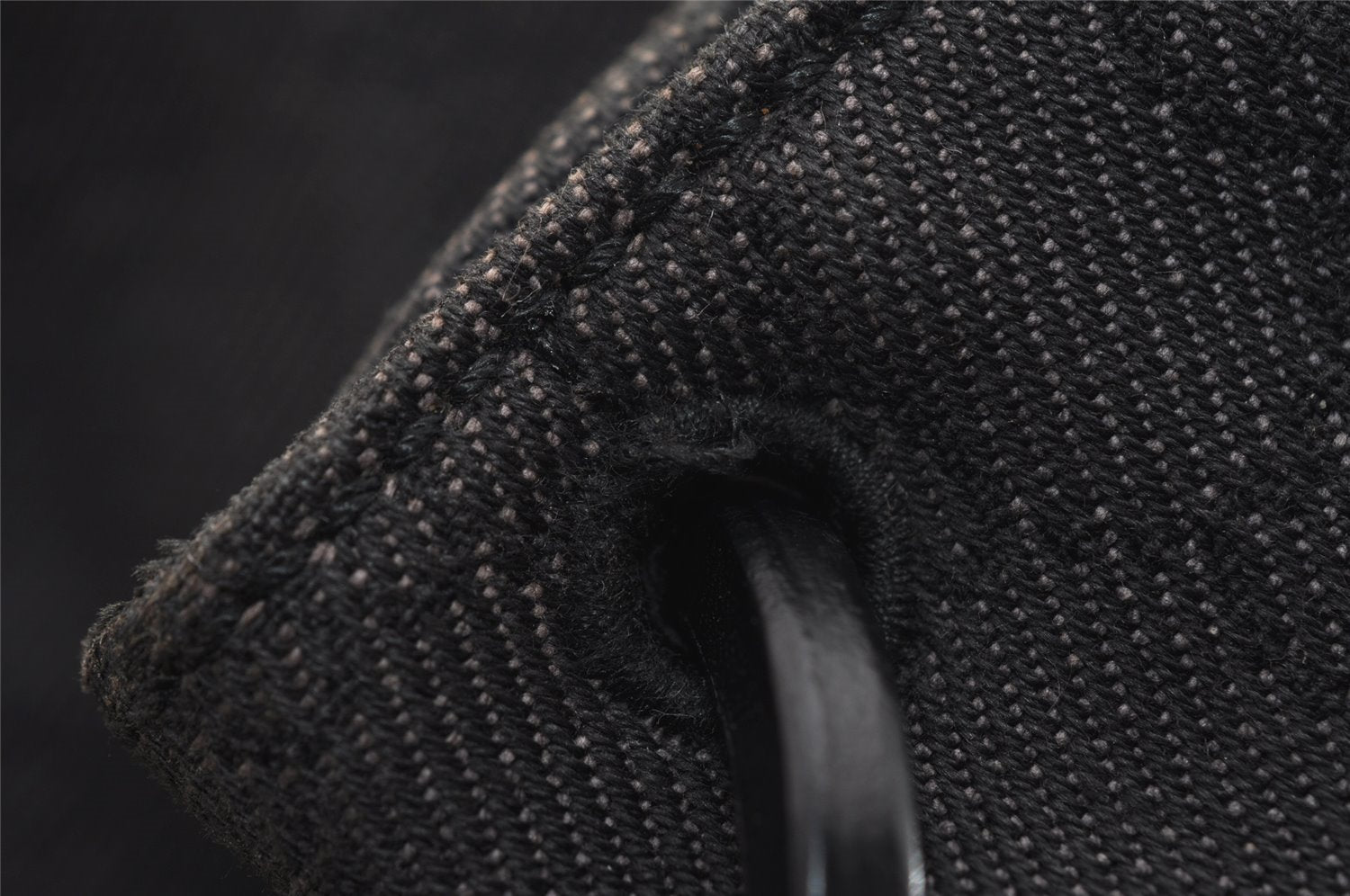 Authentic GUCCI Hand Tote Bag Purse GG Canvas Leather 101919 Black 1631I