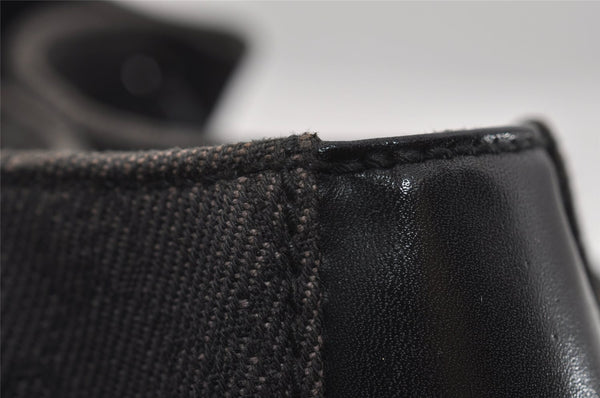 Authentic GUCCI Hand Tote Bag Purse GG Canvas Leather 101919 Black 1631I