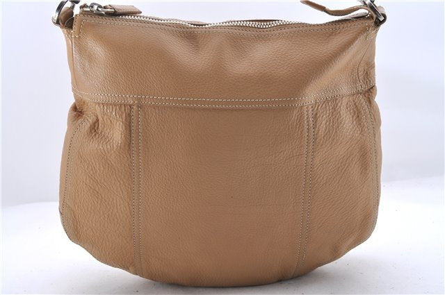 Authentic PRADA Leather Shoulder Hand Bag Beige 1632D