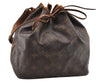Authentic Louis Vuitton Monogram Petit Noe M42226 Shoulder Drawstring Bag 1632I