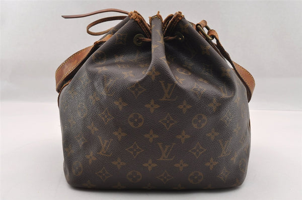Authentic Louis Vuitton Monogram Petit Noe M42226 Shoulder Drawstring Bag 1632I