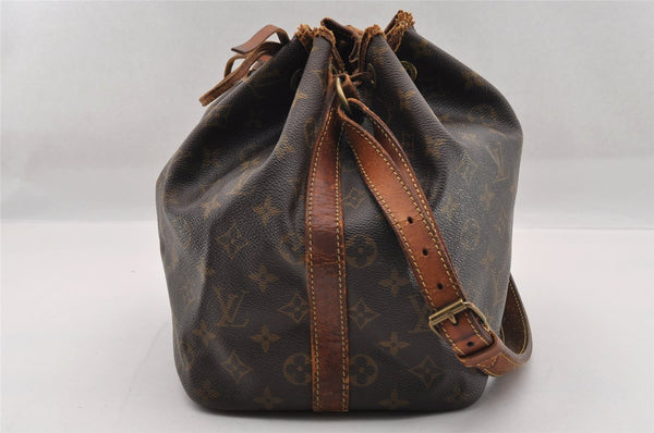Authentic Louis Vuitton Monogram Petit Noe M42226 Shoulder Drawstring Bag 1632I